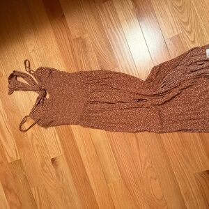 Brown flowery long dress